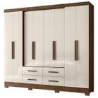 Guarda Roupa San Lorenzo 237cm 8 Portas Castanho Wood Off White Moval