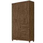 Guarda Roupa Sobral 110cm 4 Portas Castanho Wood Moval