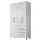 Guarda Roupa Sobral Branco/ Rosa/ Lilás/ Azul Flex 4 Portas 4 Gavetas Moval