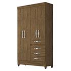 Guarda Roupa Sobral Castanho Wood 4 Portas 4 Gavetas Moval