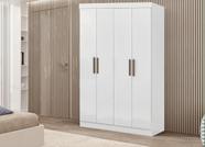 Guarda-roupa solteiro 100% mdf paris 4 portas branco - MAXEL