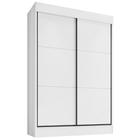 Guarda Roupa Solteiro 2 Portas Deslizante 4 Gavetas Chicago Branco - Saga Decor