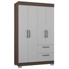 Guarda Roupa Solteiro 4 Portas 110 cm 998 Chocolate Off White POQQ