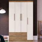 Guarda-Roupa Solteiro 4 Portas 2 Gavetas Amarilis Wood/Branco Rp4021 - Decibal Móveis