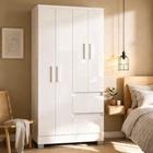 Guarda Roupa Solteiro 4 Portas 2 Gavetas Nápoles Poquema