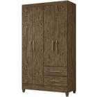 Guarda Roupa Solteiro 4 Portas 9523 Castanho Wood Moval