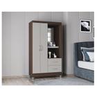 Guarda Roupa Solteiro Ambiente Cordoba 2 Portas Chocolate Off White Poquema