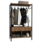 Guarda Roupa Solteiro Closet Industrial 90cm 2 Gavetas Paris Light Demolição/Preto - Artefamol