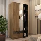 Guarda Roupa Solteiro com Espelho 2 Portas 1 Gaveta Capri