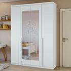 Guarda-roupa Solteiro com Espelho 4 Portas 2 Gavetas Alonzo - Móveis Lopas