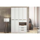 Guarda Roupa Solteiro New Conect 4.3 4 Portas e 3 Gavetas Branco/Jatoba - Santos Andirá