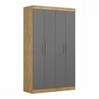 Guarda Roupa Solteiro Paris 4 Portas MDF Capuccino Onix Maxel