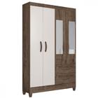 Guarda-Roupa Solteiro Real 4 Portas 2 Gavetas com Espelho Atualle Móveis