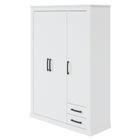 Guarda-Roupa Solteiro Rustic Clean 3 portas 2 gavetas Branco