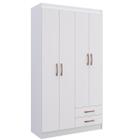 Guarda Roupa Solteiro Treviso Flex Color 04 Portas e 2 Gavetas- Branco/Rosa/Azul