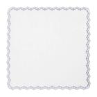 Guardanapo Bordado Branco E Cinza Poli-Bambu 45X45Cm Rafimex