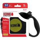 Guia Retrátil Kong Reflect 5m Preta Medio - Cães Ate 30kg