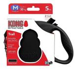 Guia Retrátil Kong Trail Médio Preto Para Cães Até 30kg