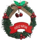 Guirlanda Com Laço E Guizo Feliz Natal 18cm Natalina Enfeite - Rio Master