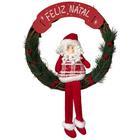 Guirlanda Enfeite Placa Feliz Natal Decorada Papai Noel 33cm