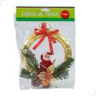 Guirlanda Natalina Papai Noel 18 cm Decoração Porta