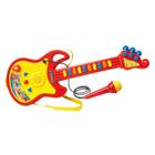 Guitarra c/ Microfone Brinquedo Infantil Bebês Musical Som Luzes