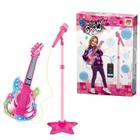 Guitarra com microfone musical infantil pedestal karaokê