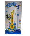 Guitarra Com Microfone Pedestal Infantil Azul