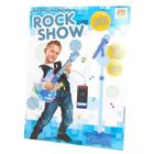 Guitarra com Microfone Rock Show com Luzes Coloridas Azul