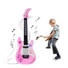 Guitarra de brinquedo Wokex Kids Little Guitar com luzes de ritmo rosa