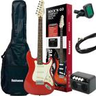 Guitarra Elétrica RockWave RGK50 Vermelho + Capa + Cubo + Acessórios