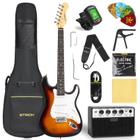 Guitarra Elétrica STRICH SST-S10 - Tamanho Completo com Amplificador 10W e Acessórios