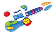 Guitarra Infantil Com Luz E Som Azul Multikids