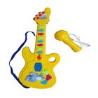 Guitarra Infantil Eletrica Microfone Karaoke Som E Luz