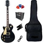 Guitarra Les Paul Strinberg LPS230 Preta LH Canhoto + Capa Luxo + Correia + P10 + Cubo + Palhetas