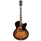 Guitarra Tagima Jazz 1900 VSB E/BK Jazz n Blues Series Semiacústica Vintage Sunburst c/ Escala Escura e Escudo Preto c/ Case