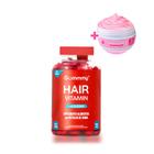 Gummy Hair Vitamina Em Goma Morango Unha Cabelo + Hair Mask