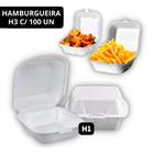 Hamburgueira Saladeira Isopor H3 C/ 100 Unidades