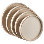 Hammont Wooden Nested Serving Trays - Conjunto de cinco peças de bandejas de madeira de forma redonda para artesanato Bandejas de nidificação de cozinha Circle para servir doces, lanches, frigobares, chocolate