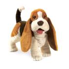 Hand Puppet Folkmanis Basset Hound marrom/branco/preto