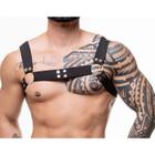 Harness elástico com argolas detalhe botão níquel - shoptem7