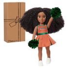 HBCyoU FAMU Cheer Captain Alyssa 18-inch Doll & Accessories, Cabelos encaracolados, tom de pele castanho médio, projetado e desenvolvido pela Purpose Toys
