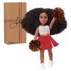 HBCyoU Tuskegee Cheer Captain Alyssa 18-inch Doll & Accessories, Cabelos encaracolados, tom de pele castanho médio, projetado e desenvolvido pela Purpose Toys