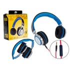 Headfone com microfone pc e smartphone infokit hm-750mv azul