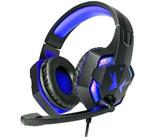 Headfone gamer usb/p2 com led e microfone hf-g600 azul