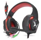 Headfone gamer usb/p2 com led e microfone hf-g600 vermelho