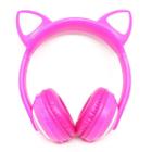 Headphone Bluetooth com Orelhas de Gato e Iluminação LED Fone Sem Fio de Gatinho ROSA