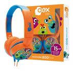 Headphone Fone Kids Criança Boo Azul E Laranja Hp301 - Oex