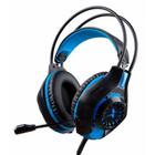 Headset DEX Gamer com LED Azul conexão P3 adaptador para P2 Computador, X-One Df-85