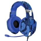 Headset Gamer Carus para PC PS4/PS5 Alta Qualidade com Graves Poderosos Azul Camuflado Trust GXT322B